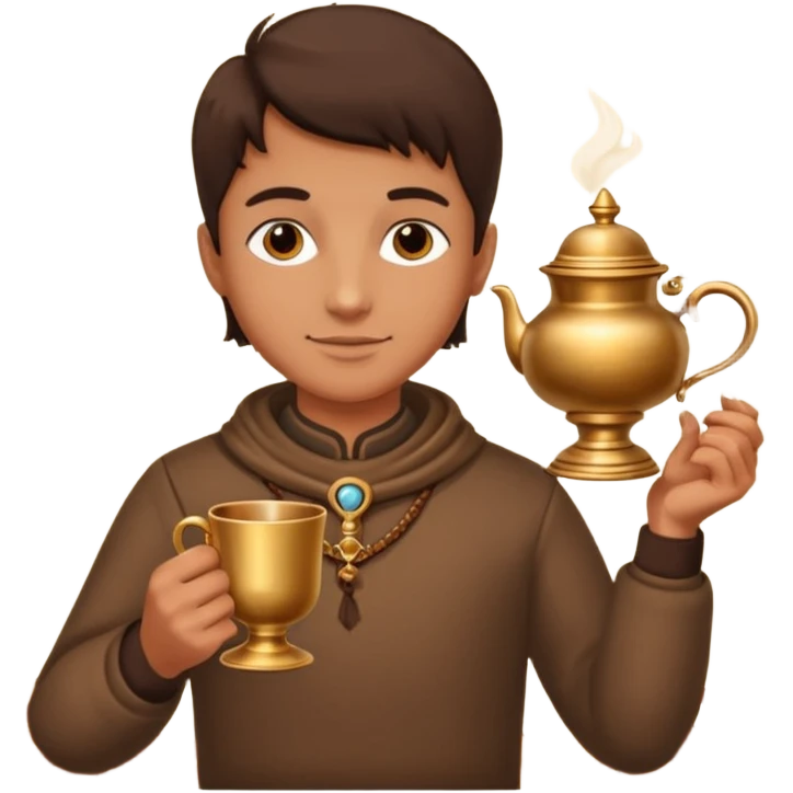 Brown The samovar and autumn and a cup emoji