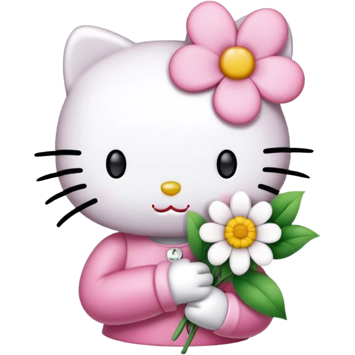 HelloKitty hug flower emoji
