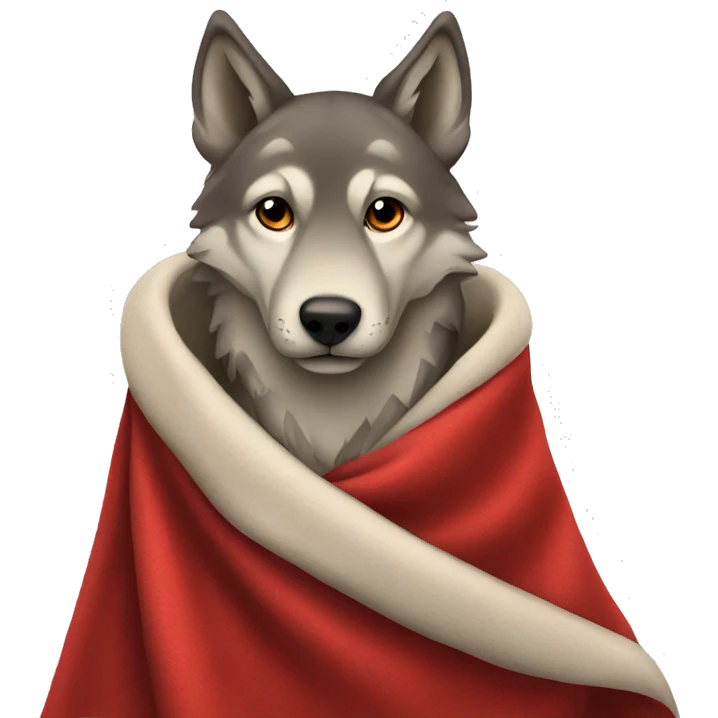 wolf in red blanket  emoji
