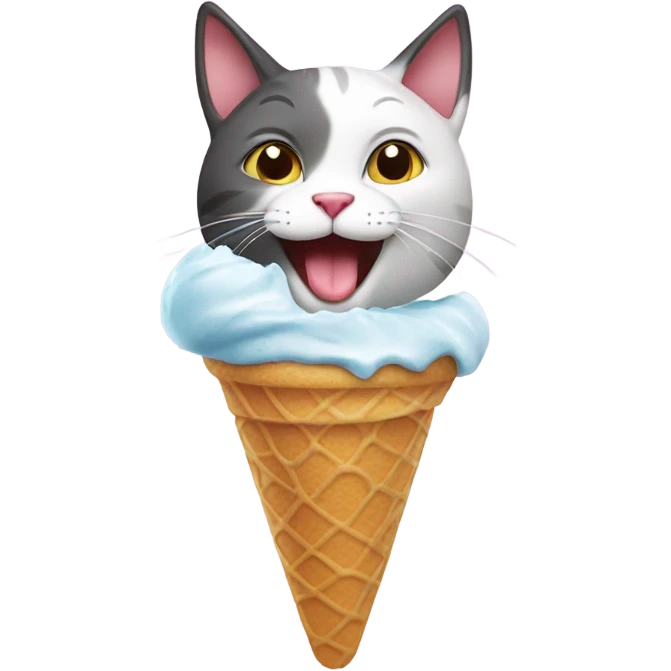 cat eating ice cream emoji
