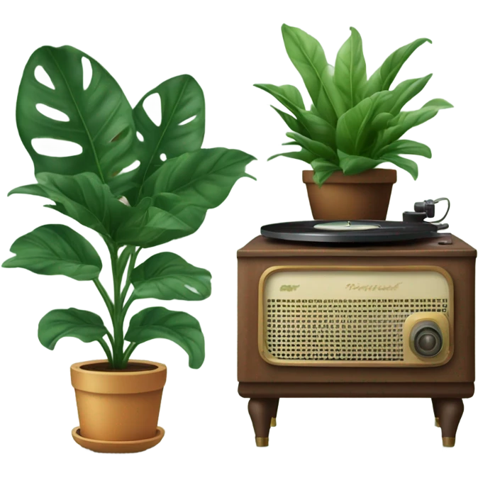 Plant and record player emoji