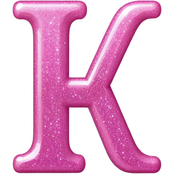 the letter i in pink glitter bubble letters emoji