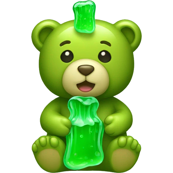Jelly bear green emoji