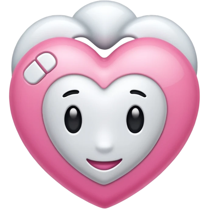 Coração rosa e branco emoji