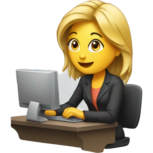 Ordinateur femme travaillant sur un ordinateur  emoji