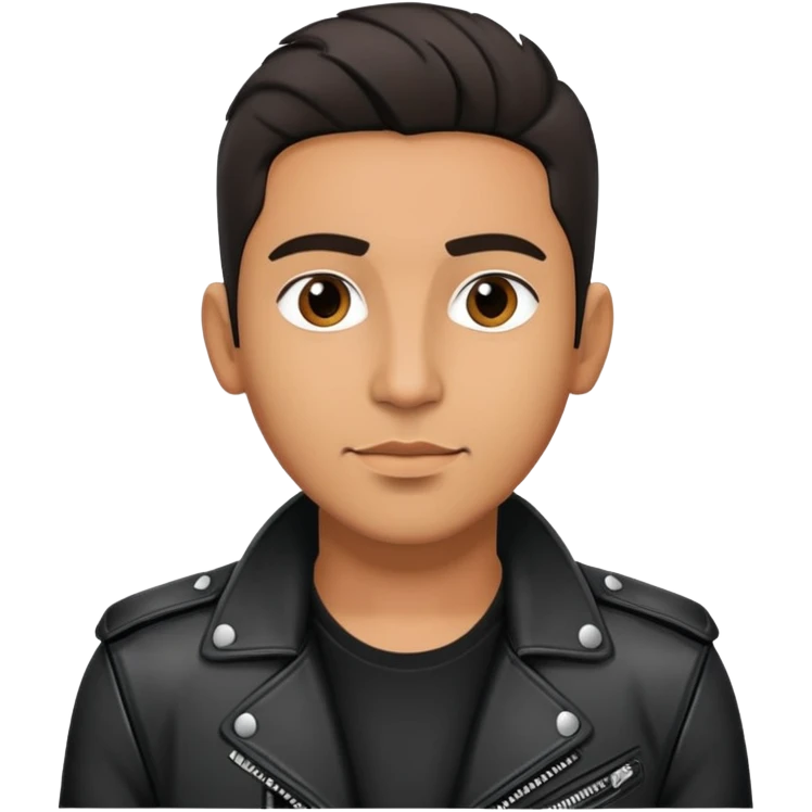 Happy Latin Male Music Singer with black leather jacket emoji