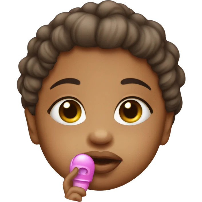 A Baby girl with a pacifer emoji