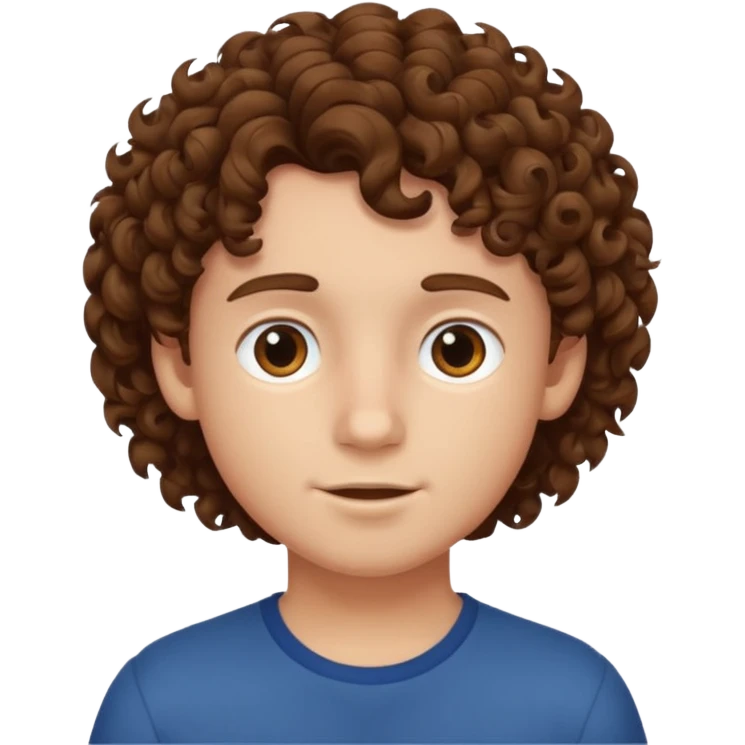 boy, curly hair, emoji