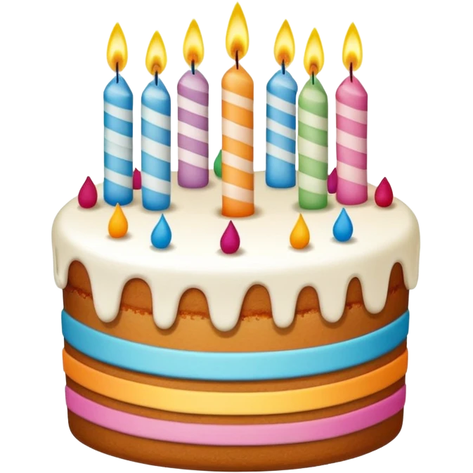 un gateau d'anniversaire dessiné au trait de couleur blanc emoji