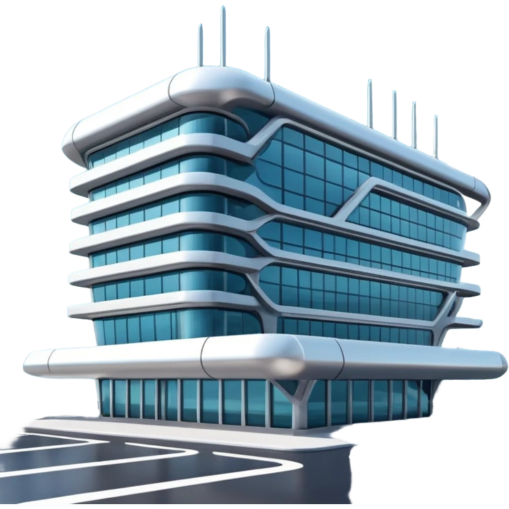 3d terminal building emoji