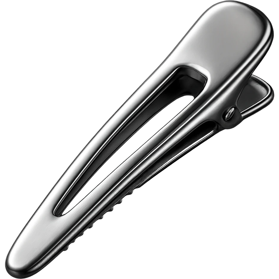 hairclip, chrome style, shiny and reflective emoji