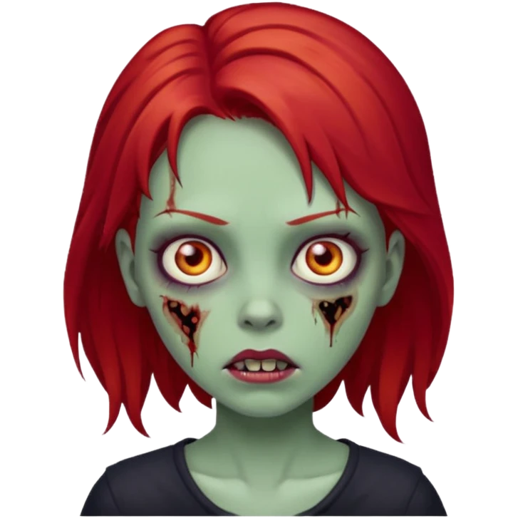 girl zombie with red hair emoji