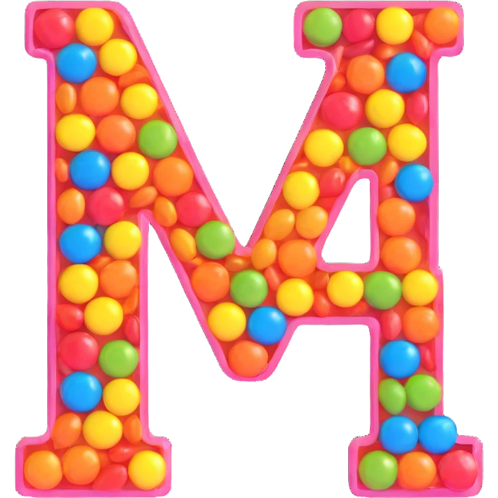 letter A made of colorful candy, playful, vibrant, shiny, 3D look emoji
