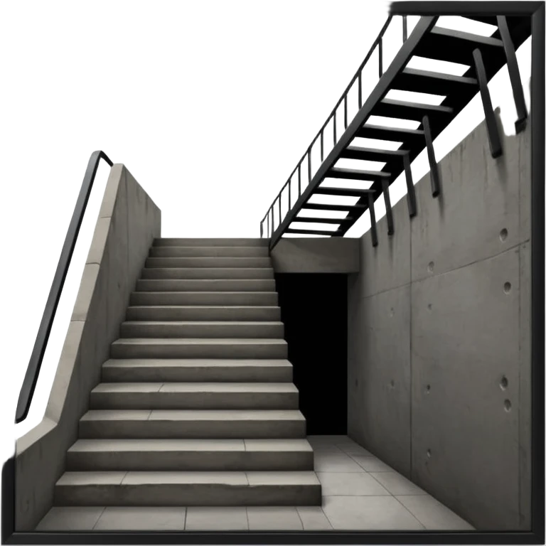 stairs going down inside a head silhouette emoji