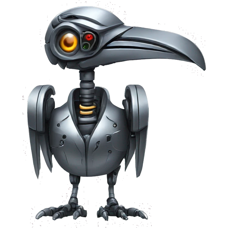 Robot terminator bird emoji