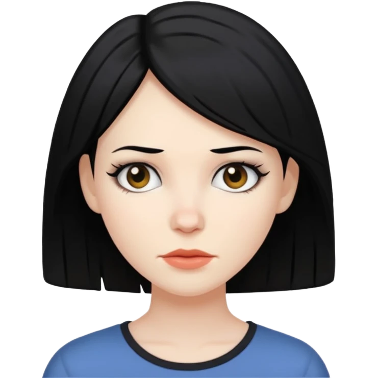 white woman with choppy black hair emoji