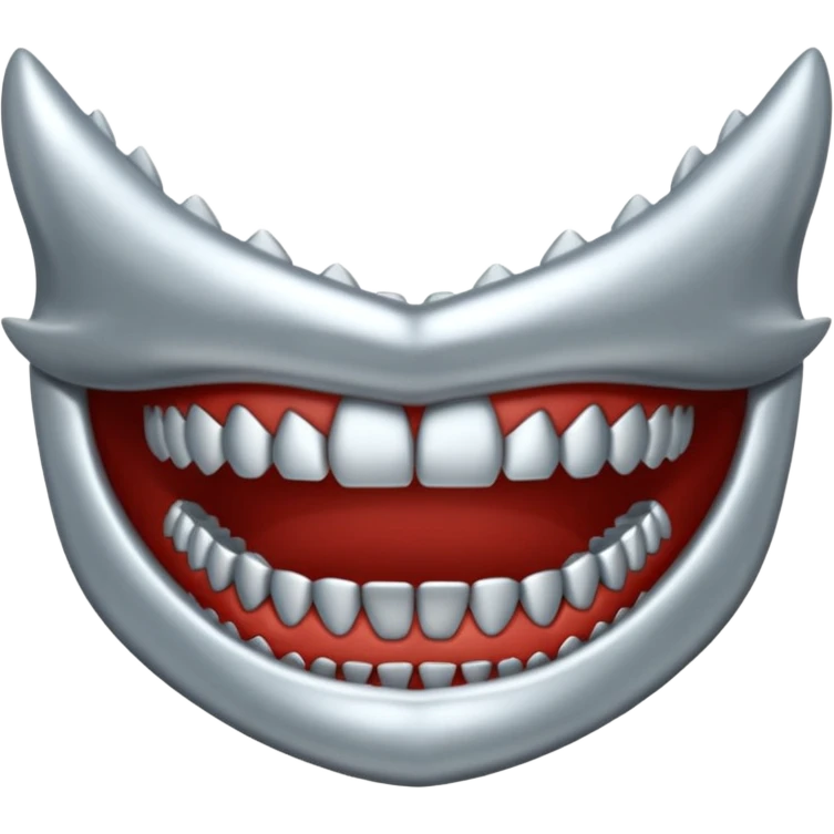 metallic jaw with teeth, nothing more emoji