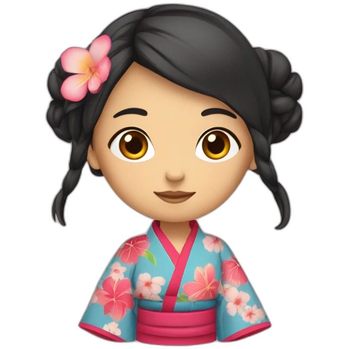 Une fille avc un kimono emoji