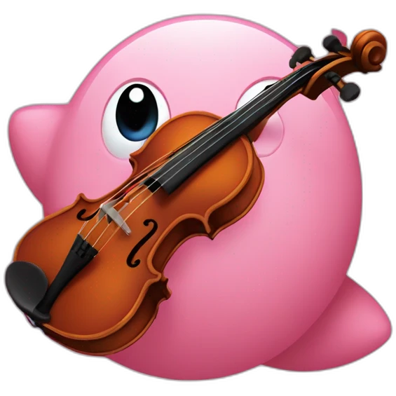 kirby plays a violin emoji