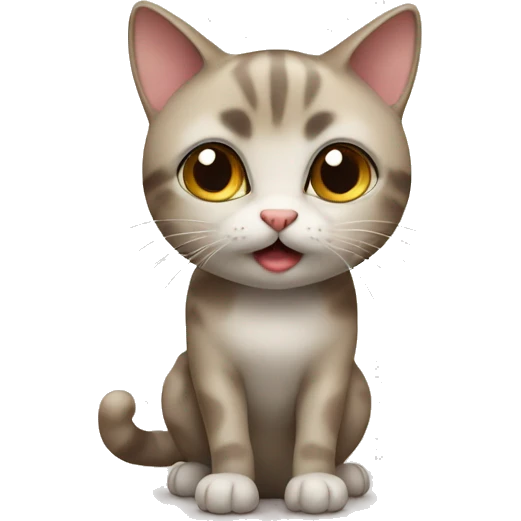 A cute cat with big cute eyes asking for food emoji