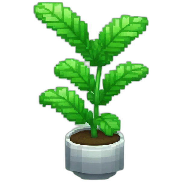 Pixel art mint Plant  emoji