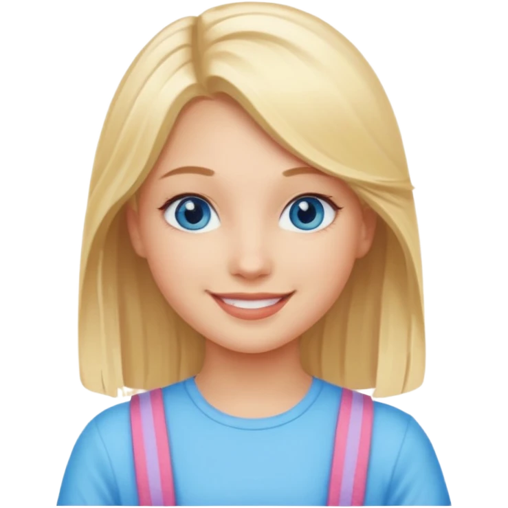 blonde hair blue eyes girl summer emoji