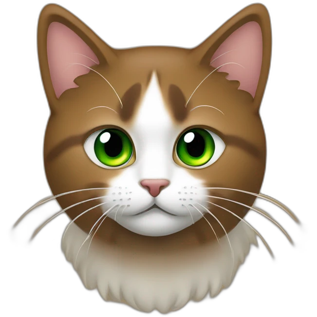 Chat tricolore marron aux yeux vert emoji