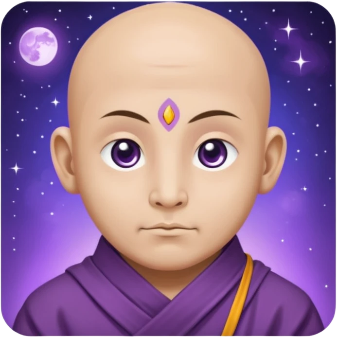  Purple Cosmic/space monk with white eyes emoji
