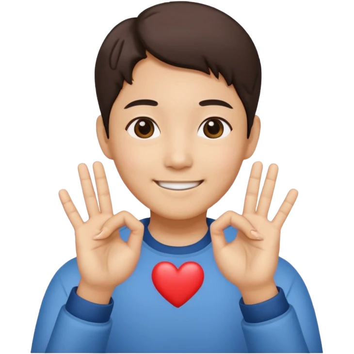 Carazon coreano uniendo dos manos con los dedos corazon y pulgar emoji