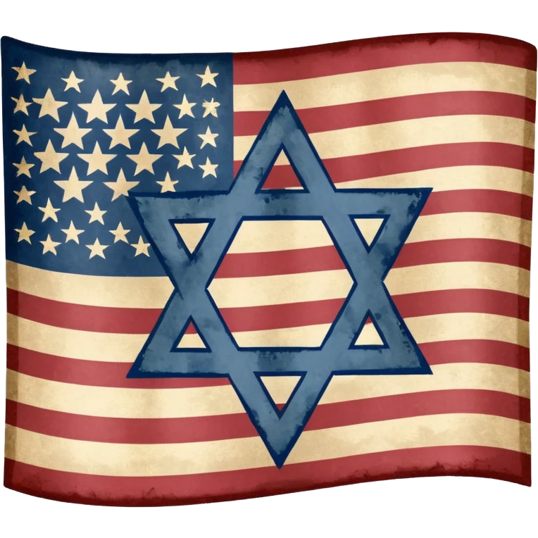 United States flag with a swastika symbol and star of david symbol on the flag emoji