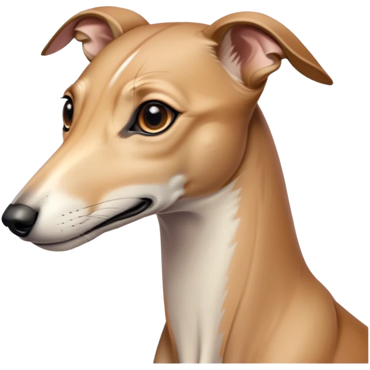 Cinematic Noble Fawn Greyhound Portrait Emoji, Poised and regal, with a slender, aerodynamic build and a smooth, elegant fawn Fur, deep-set soulful eyes, Simplified yet sharp and sophisticated features, highly detailed, glowing with a soft, dignified glow, high shine, intelligent and agile, stylized with an air of grace, focused and attentive, soft glowing outline, capturing the essence of a watchful and swift companion, so majestic it feels as though it could dash out of the screen with effortless authority! emoji
