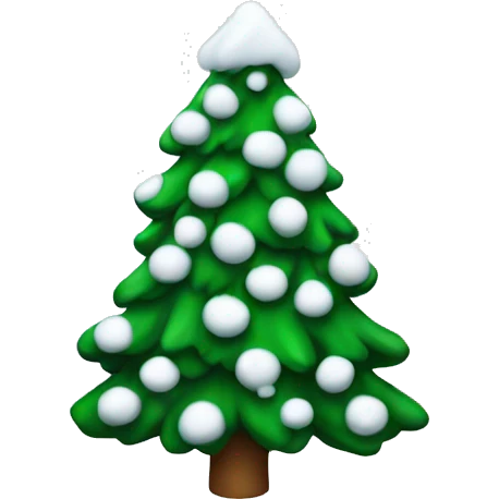 christmas tree with white snow emoji