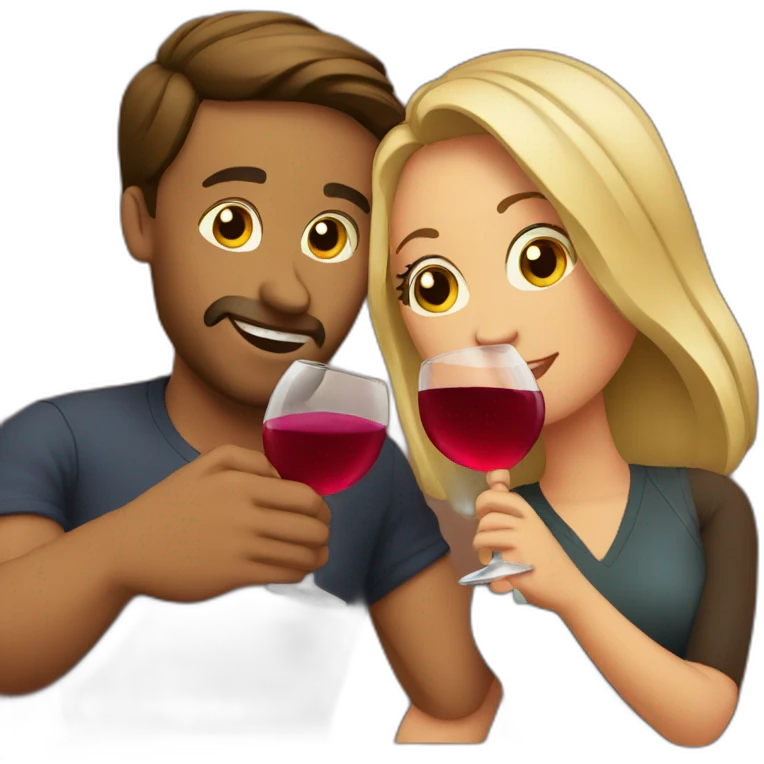 couple drinking wine emoji