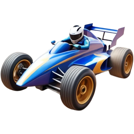 A high-speed racing car or motorcycle zooming down a track, leaving a trail of dust and excitement. The scene conveys energy and adrenaline, with blurred motion showing the speed and precision of motorsport, set against a dynamic racing track backdrop. emoji