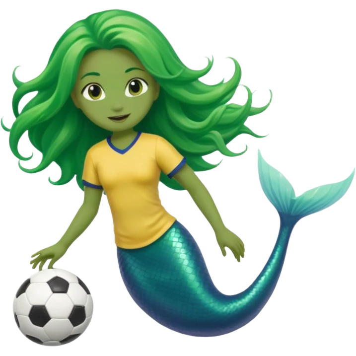 Mermaid playing soccer emoji