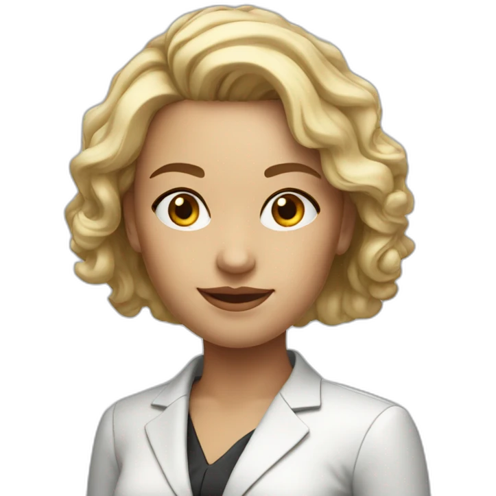 Young white Ai busineswoman headshot emoji