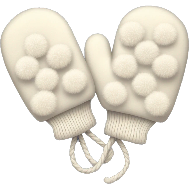 A pair of cute winter mittens with fur emoji