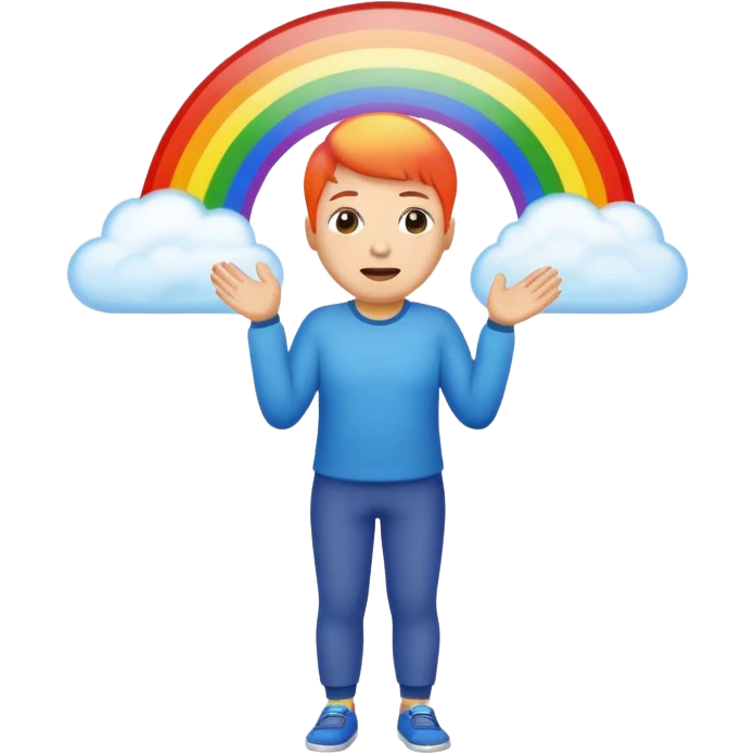 a person farting a rainbow  emoji