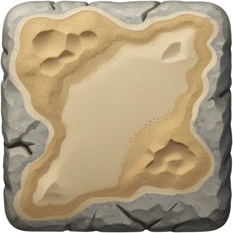 generate realistic detailed stone in 3d style with sand  emoji