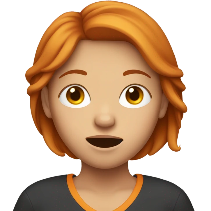 It’s a girl crying with ginger hair and a football emoji