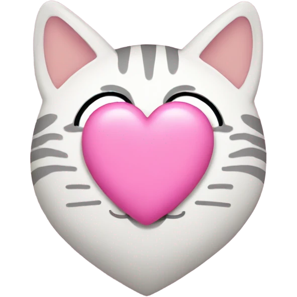 Pink heart with cat inside emoji