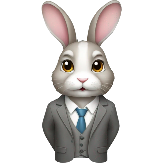 professional bunny in attire emoji