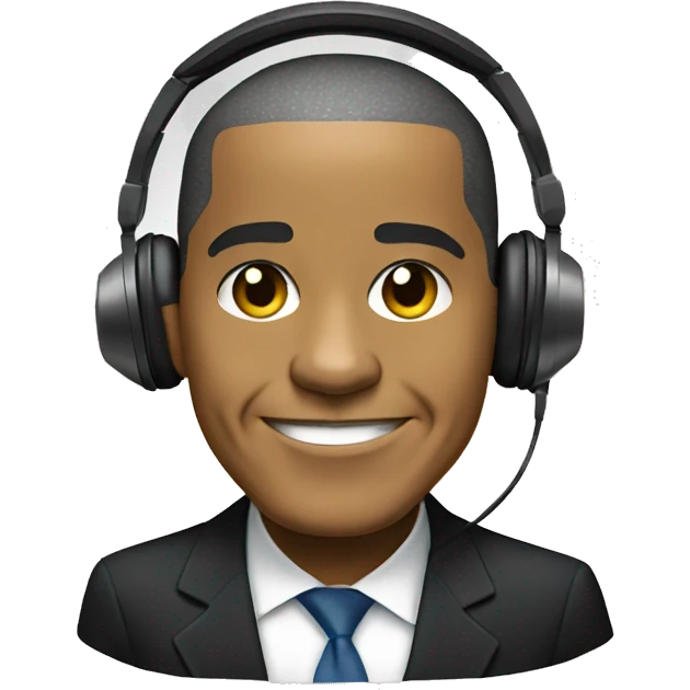 Barack Obama wearing headphones emoji