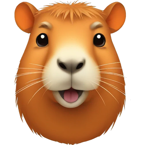 capybara with orange emoji