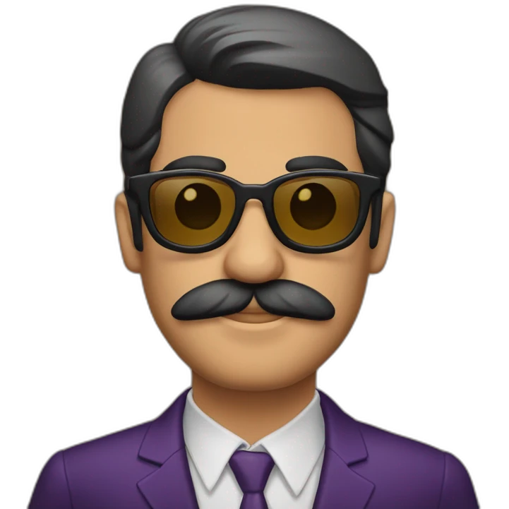 Hombre maduro con barba y lentes emoji