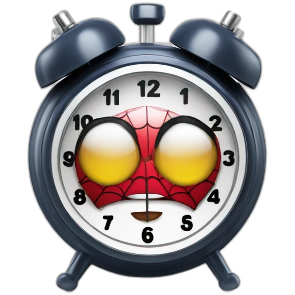 Funny spiderman alarm clock emoji