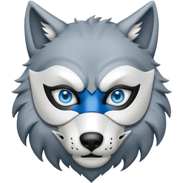 wolf with a white anonymous mask emoji
