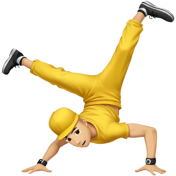 Break Dancing Yellow Man On The Floor  emoji