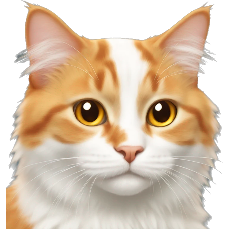Fluffy orange white cat emoji