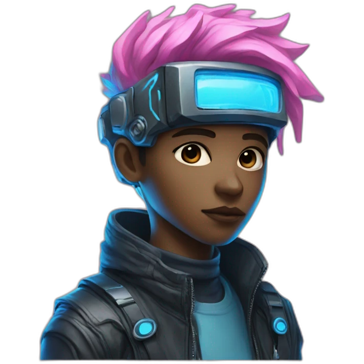 pink-blue cyberpunk boy emoji